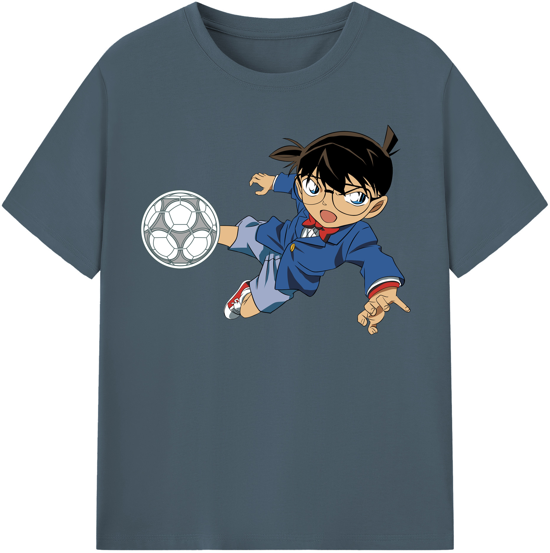 （画像用） 名探偵コナン 江戸川 コナン Detective Conan Conan Edogawa 綿100％半袖Tシャツ（フロントプリント）